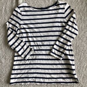 Striped, quarter sleeve shirt